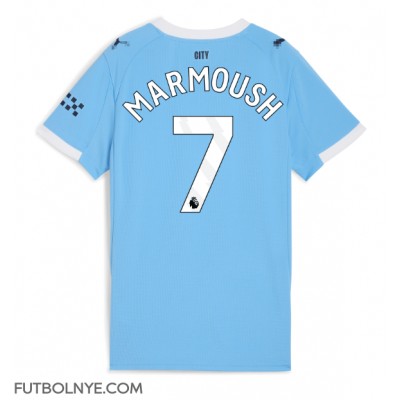 Camiseta Manchester City Omar Marmoush #7 Primera Equipación para mujer 2025-26 manga corta Camiseta Manchester City Omar Marmoush #7 Primera Equipación para mujer 2025-26 manga corta